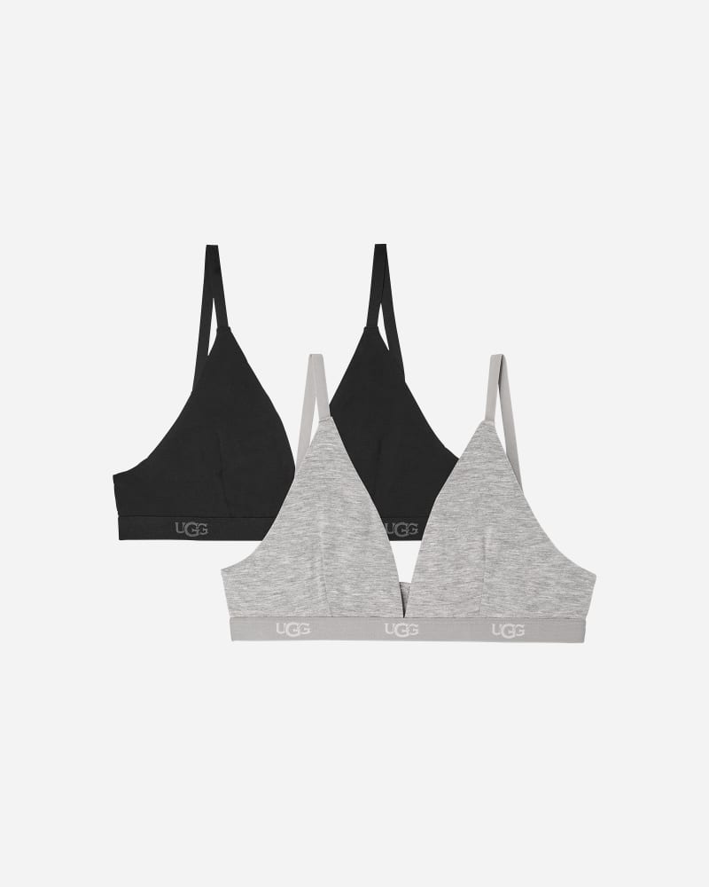UGG Francis Bralette 2 Pack in Black And Grey Heather